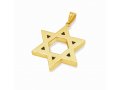 Double Sided 14K Gold Star of David Pendant - Hammered and Smooth Surfaces