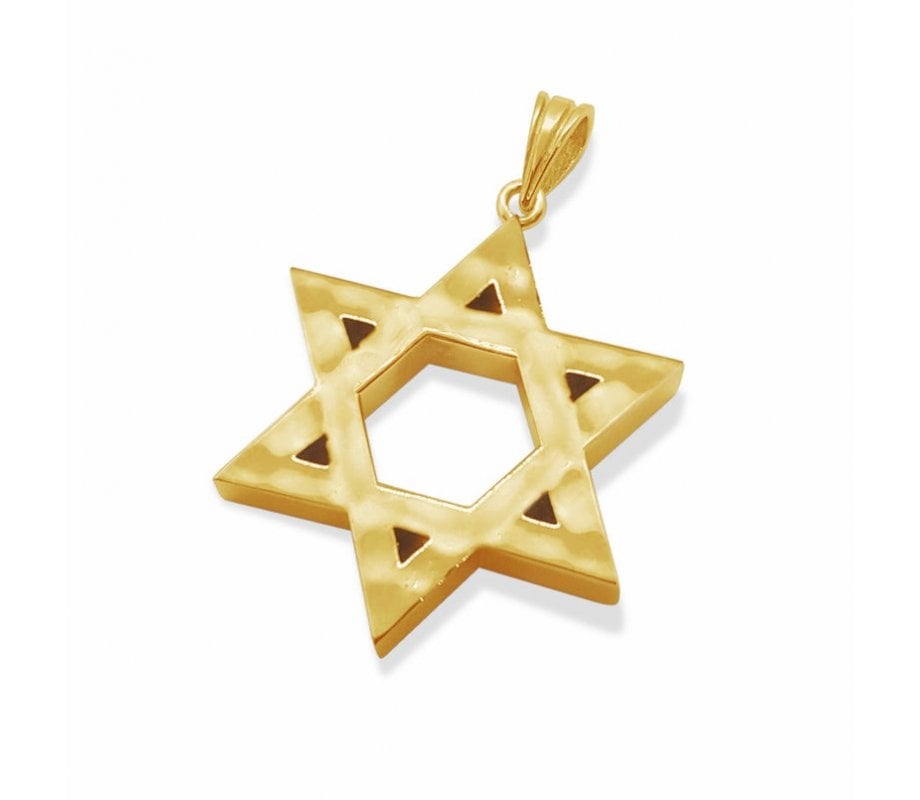 Two Sided Star of David Gold Pendant