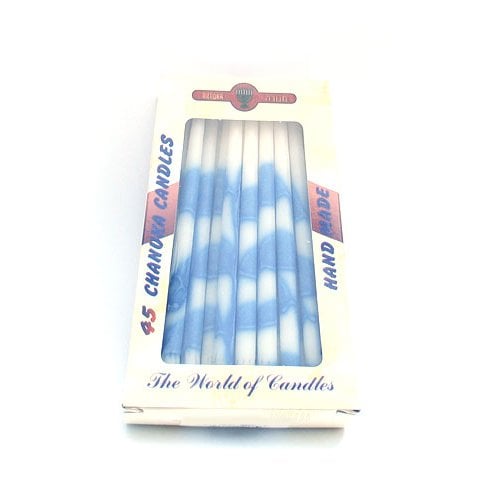 Dripless Slender Hanukkah Menorah Candles - Blue and White