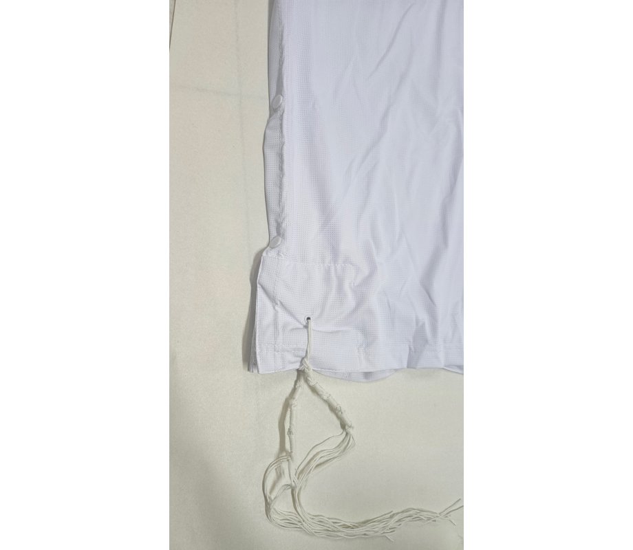 Dry-Fit Tzitzit T-Shirt V Neck with Kosher Tzitzis, White - Moisture-Wicking Athletic Shirt