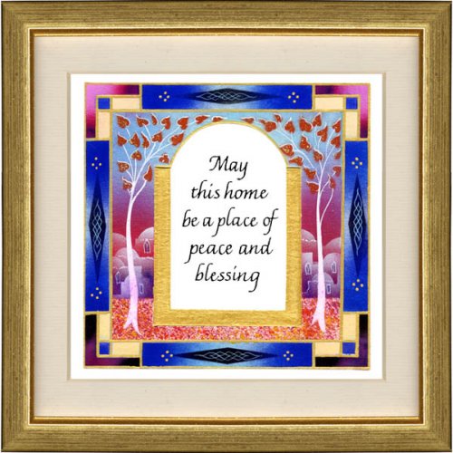 Dvora Black Home Blessing Hand-Finished Print Jerusalem Theme Hebrew or English