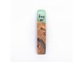 Eial Ovin Handmade Mezuzah Case, Natural Olive Wood and Epoxy - Ocean Turquoise