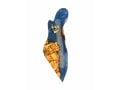 Eial Ovin, Olive Wood and Epoxy Mezuzah Case in Outline of Israel - Dark Blue