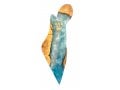 Eial Ovin, Olive Wood and Epoxy Mezuzah Case in Outline of Israel - Ocean Blue