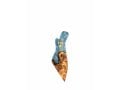 Eial Ovin, Olive Wood and Epoxy Mezuzah Case in Outline of Israel - Ocean Blue