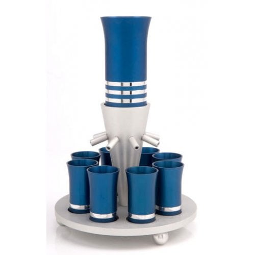 Elegant Blue Kiddush Fountain by Agayof