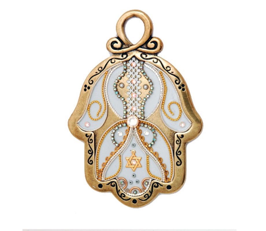 Elegant Star Of David Wall Hamsa By Ester Shahaf