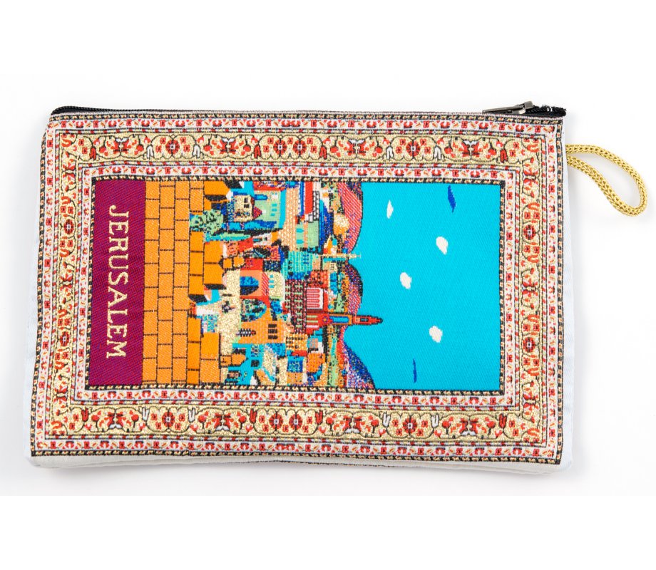 Embroidered Fabric Purse, Colorful Jerusalem Design - Choice of Sizes