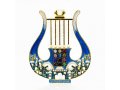 Enamel Wall Decoration, David's Lyre and Jerusalem Design - Choice of Colors