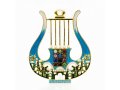 Enamel Wall Decoration, David's Lyre and Jerusalem Design - Choice of Colors