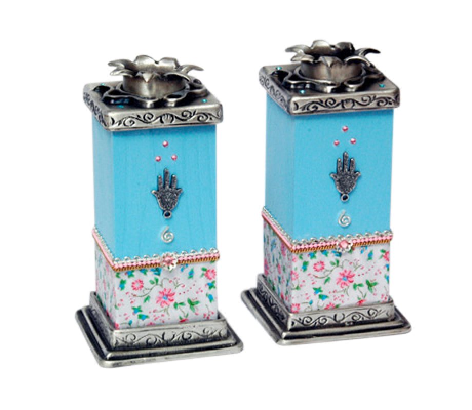 Ester Shahaf Hamsa Flower Candlesticks