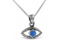 Evil Eye Pendant Necklace in 925 Sterling Silver with Created Opal