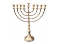 Extra Large Antique Gold Color Traditional Chanukah Menorah - 22 Inches