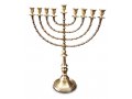 Extra Large Antique Gold Color Traditional Chanukah Menorah - 22 Inches