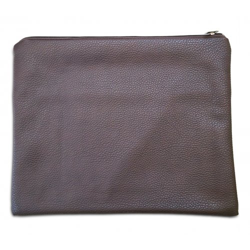Faux Leather Tallit and Tefillin Bag Set, Chocolate Brown - Crocodile Design