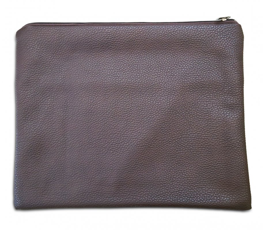 Faux Leather Tallit and Tefillin Bag Set, Chocolate Brown - Crocodile Design