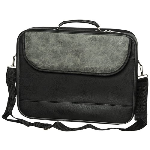 Faux Leather Tallit and Tefillin Briefcase, Strap and Handle - Black and Gray