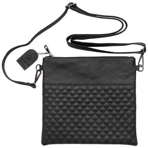 Faux Leather Tefillin Bag with Shoulder Strap  Black