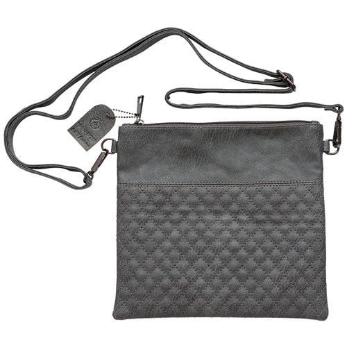 Faux Leather Tefillin Bag with Shoulder Strap  Dark Gray