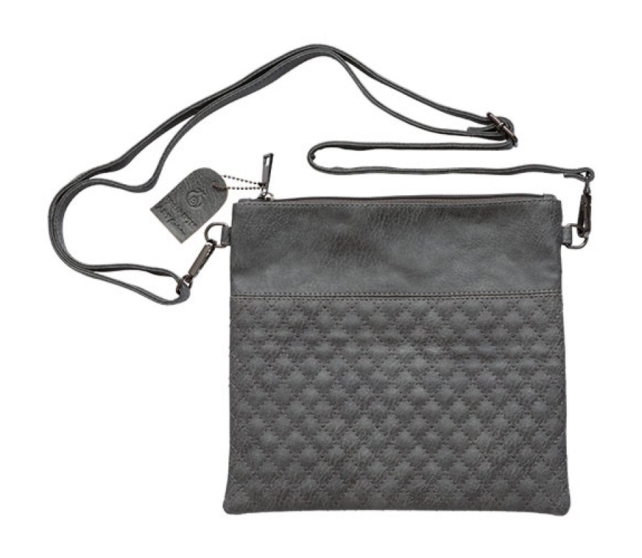 Faux Leather Tefillin Bag with Shoulder Strap – Dark Gray
