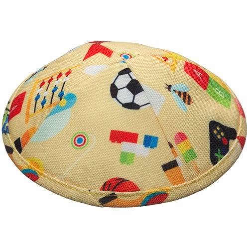 Flat Children's Design Cloth Kippah