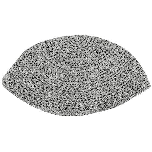 Frik Kippah, Gray Knit - 24 cm diameter