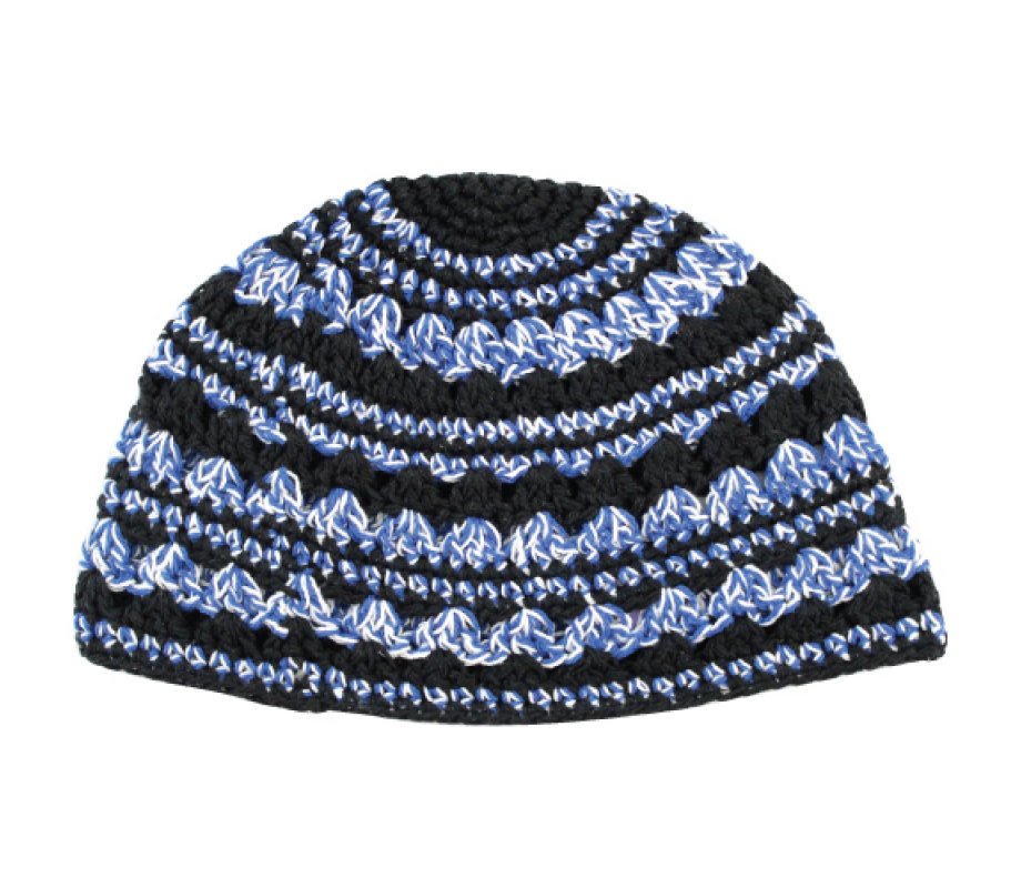 Frik Kippah with Blue Stripes