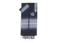 Gabrieli Handwoven Dark Blue Silk Tallit Set - Silver Stripes