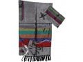 Gabrieli Handwoven Gray Silk Tallit Set - Multicolor Wide Stripes