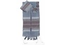 Gabrieli Handwoven Gray Silk Tallit Set - Antique Pink Stripes