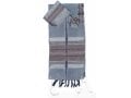 Gabrieli Handwoven Gray Silk Tallit Set - Antique Pink Stripes