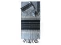 Gabrieli Handwoven Gray Silk Tallit Set - Black Stripes