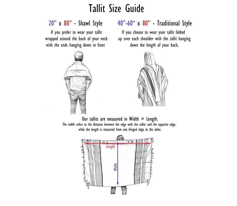 Gabrieli Handwoven Green Silk Prayer Shawl Tallit Set - Silver Stripes