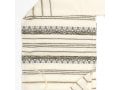 Gabrieli Handwoven Hagar Off White Wool Tallit Set Black and Gold Stripes
