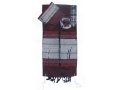 Gabrieli Handwoven Maroon Silk Tallit Set - Silver Stripes