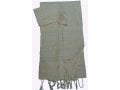 Gabrieli Handwoven Off-white Cotton Tallit Set - Silver Stripes
