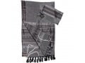 Gabrieli Handwoven Silk Gray Tallit Set - Silver Stripes