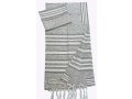 Gabrieli Handwoven Silk Tallit Set - Gray and Silver Stripes