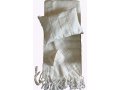 Gabrieli Handwoven White Wool Tallit Set - Gold Stripes