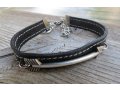 Gal Cohen Leather Mens Bracelet with Silver Plate Arrow