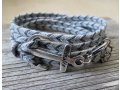 Galis Triple Wrap Gray Anchor Men's Bracelet