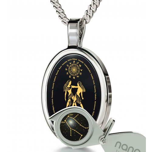 Gemini Zodiac Pendant by Nano Jewelry