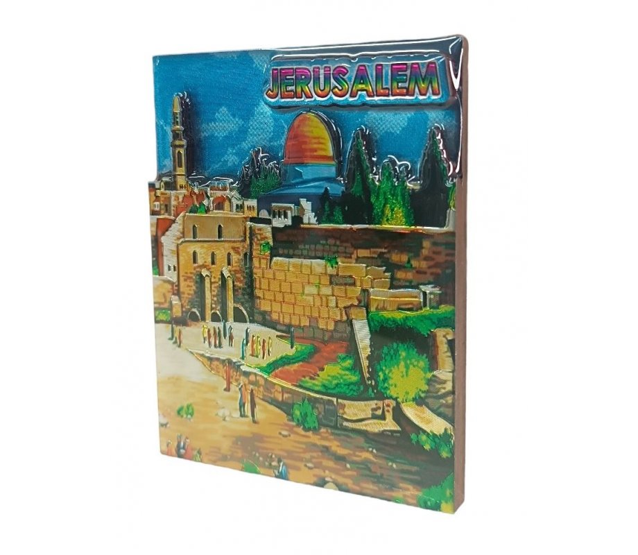 Gleaming Colorful 3D Magnet, Wood and Epoxy – Western Wall, Jerusalem