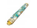 Gleaming Gold Enamel Mezuzah Case - Pomegranate and Leaf Design, Choice of Colors