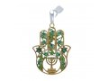 Gleaming Hamsa Wall Hanging, Menorah Star of David and Leaves  Choice of Colors