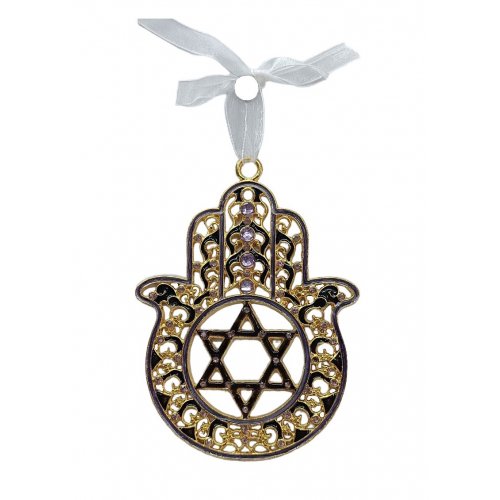 Gleaming Hamsa Wall Hanging, Star of David  Choice of Colors