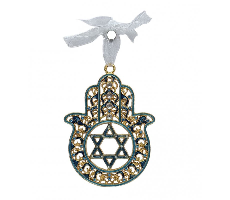 Gleaming Hamsa Wall Hanging, Star of David – Choice of Colors