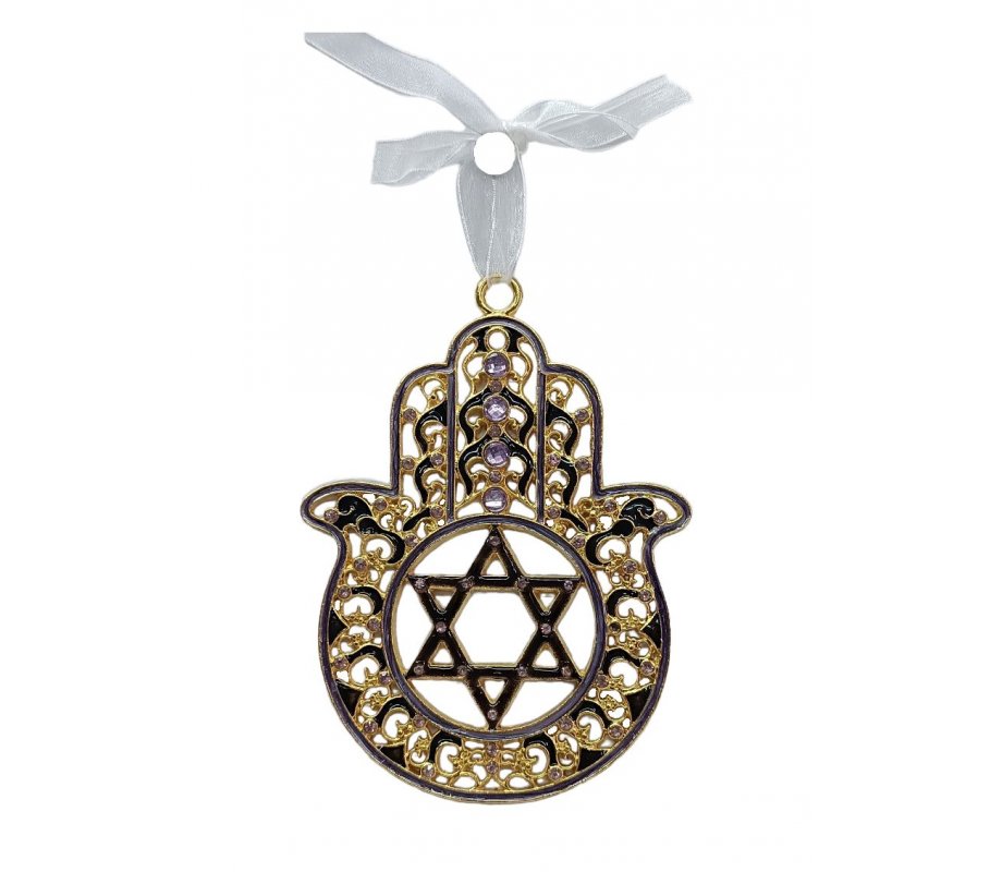 Gleaming Hamsa Wall Hanging, Star of David – Choice of Colors