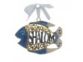 Gleaming Wall Decoration, Fish with Shalom and Star of David  Choice of Colors