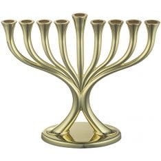 Gold Color Chanukah Menorah Classic Design - For Candles